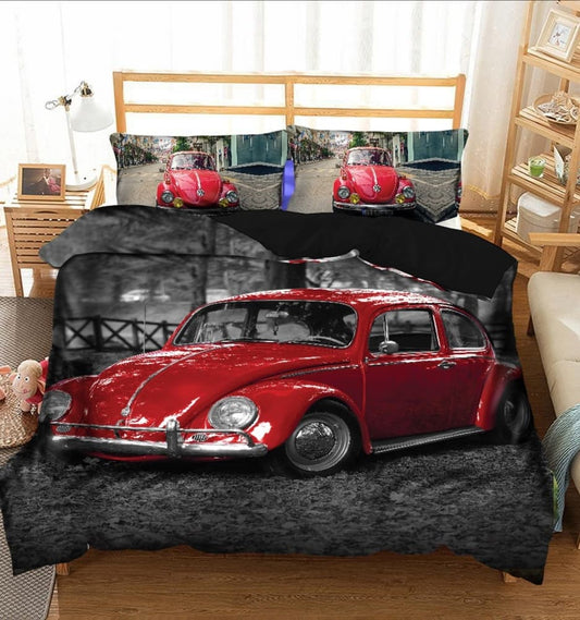 Red VW Beetle Duvet Cover Set