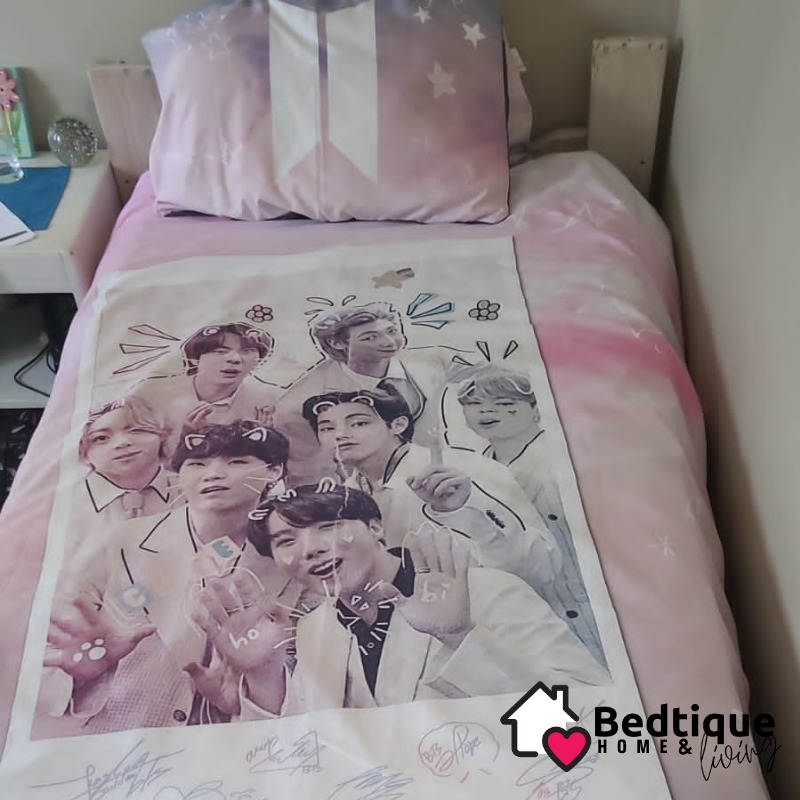 BTS Pink Duvet Cover Set