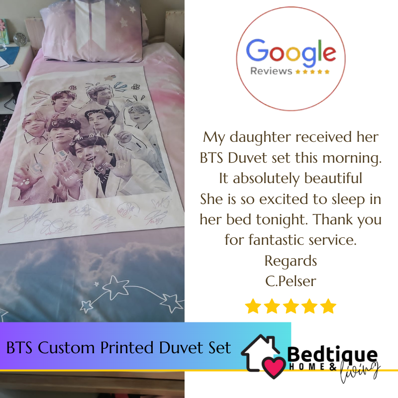 BTS Pink Duvet Cover Set