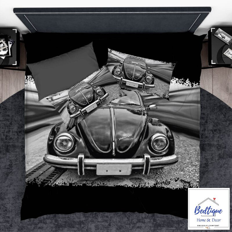 Black VW Beetle Duvet Cover Set